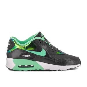 Nike Air Max 90 GS Black Green Iridescent Youth Size 5.5Y (859633-001) Sneakers